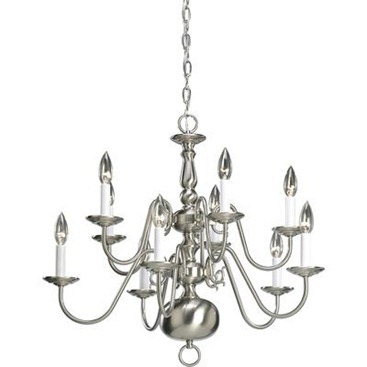 Americana Collection Brushed Nickel 10-light Chandelier