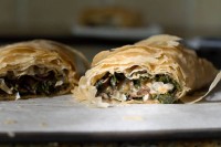 Stuffed Mushroom Phyllo Roll & Mango Kale Salad IMG_1086
