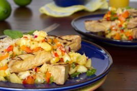 Grilled Tofu with Pineapple Salsa and Coconut Rice IMG_2119