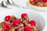 Spelt Berry Porridge with Granola, Dates, and Raspberries IMG_2434