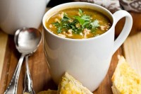 Mushroom Millet Soup with Cheezy Garlic Bread IMG_4015