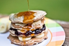 Maple Peanut Butter, Banana & Jam Pancake Stack IMG_5320
