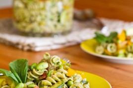 Vegetable and Edamame Pasta with Basil Cream Sauce IMG_6717