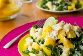 Tropical Mango, Banana, & Pineapple Kale Salad with Creamy Pineapple Lime Coconut Dressing IMG_7710