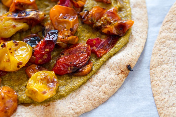 Tortilla Pizza with Basil Cashew Cheese-3641