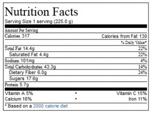 bananasfosterbakedoatmeal 300x230   Bananas Foster Baked Oatmeal (per serving, based on 4 servings per recipe)
