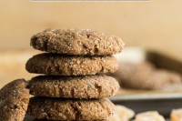 Chewy Molasses Spelt Cookies with Candied Ginger
