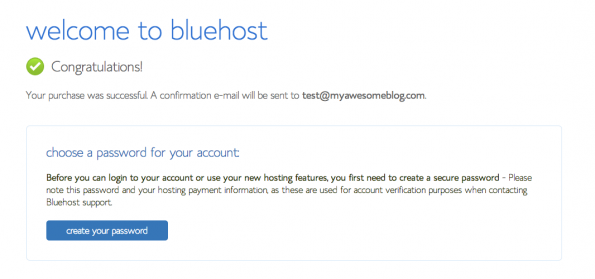 BlueHost Welcome