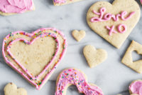 Easy Vegan Sugar Cookies with Pink Frosting