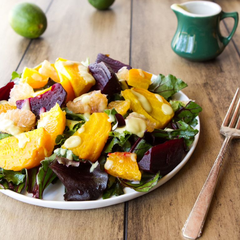 Citrus Beet Salad with Creamy Avocado Lime Dressing Oh She Glows