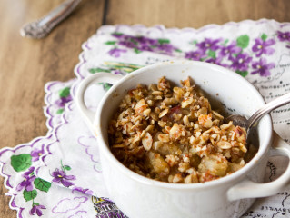 Cardamom Almond Pear Crisp for Two