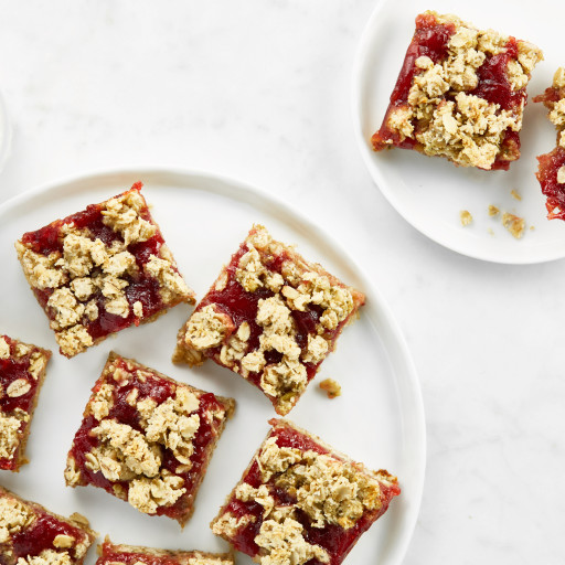 Raspberry Chia Seed Jam Oat Crumble Squares (Vegan + GlutenFree) Oh