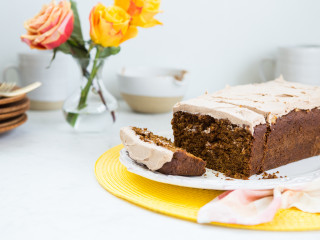 Pumpkin Gingerbread Loaf with Spiced "Buttercream"