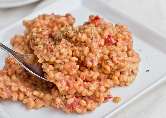 Ultra Creamy & Cheezy Tomato Risotto & Dill Chip Chickpeas — Oh She Glows