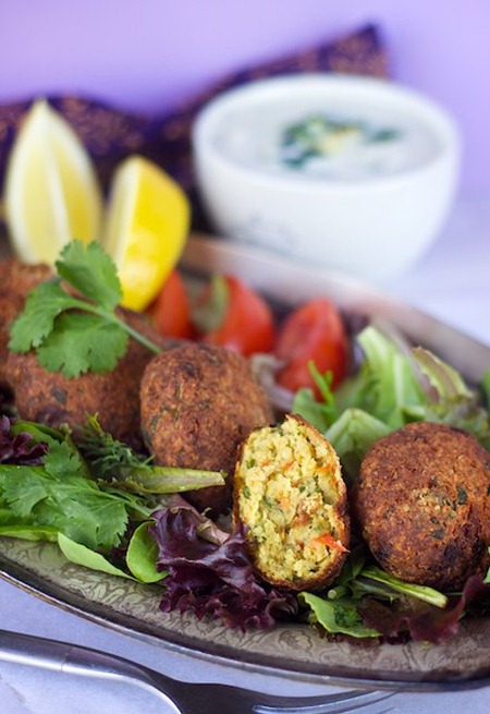 smaller roasted red pepper and garlic falafel