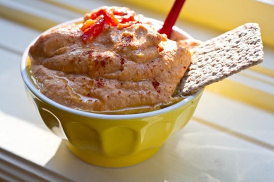 ultra creamy red pepper hummus & how to roast peppers