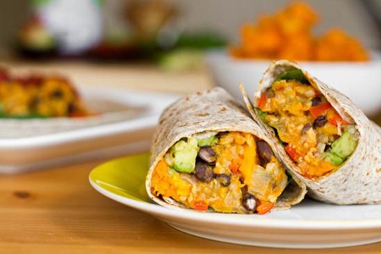 Black Bean and Butternut Squash Burritos via Oh She Glows