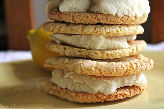lemon cookies stacked close