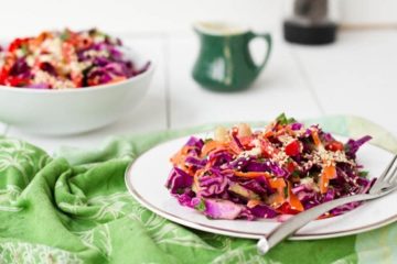 Over The Rainbow Cabbage Salad with Tahini-Lemon Dressing – Oh She Glows