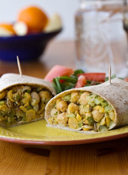 Pesto Wraps with Chickpeas - It's a Veg World After All®