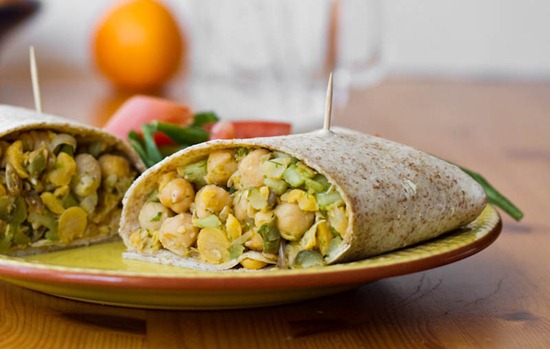 Pesto Wraps with Chickpeas - It's a Veg World After All®