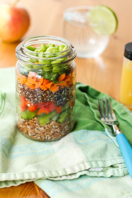 Summer Quinoa Salad Jars with Lemon Dill Dressing Recipe - Pinch of Yum