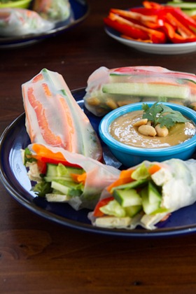 Rice Paper Rolls with Easy Peanut Sauce - Fun Without Gluten