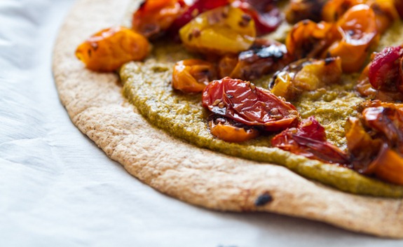 Tortilla Pizza with Basil Cashew Cheese-3639