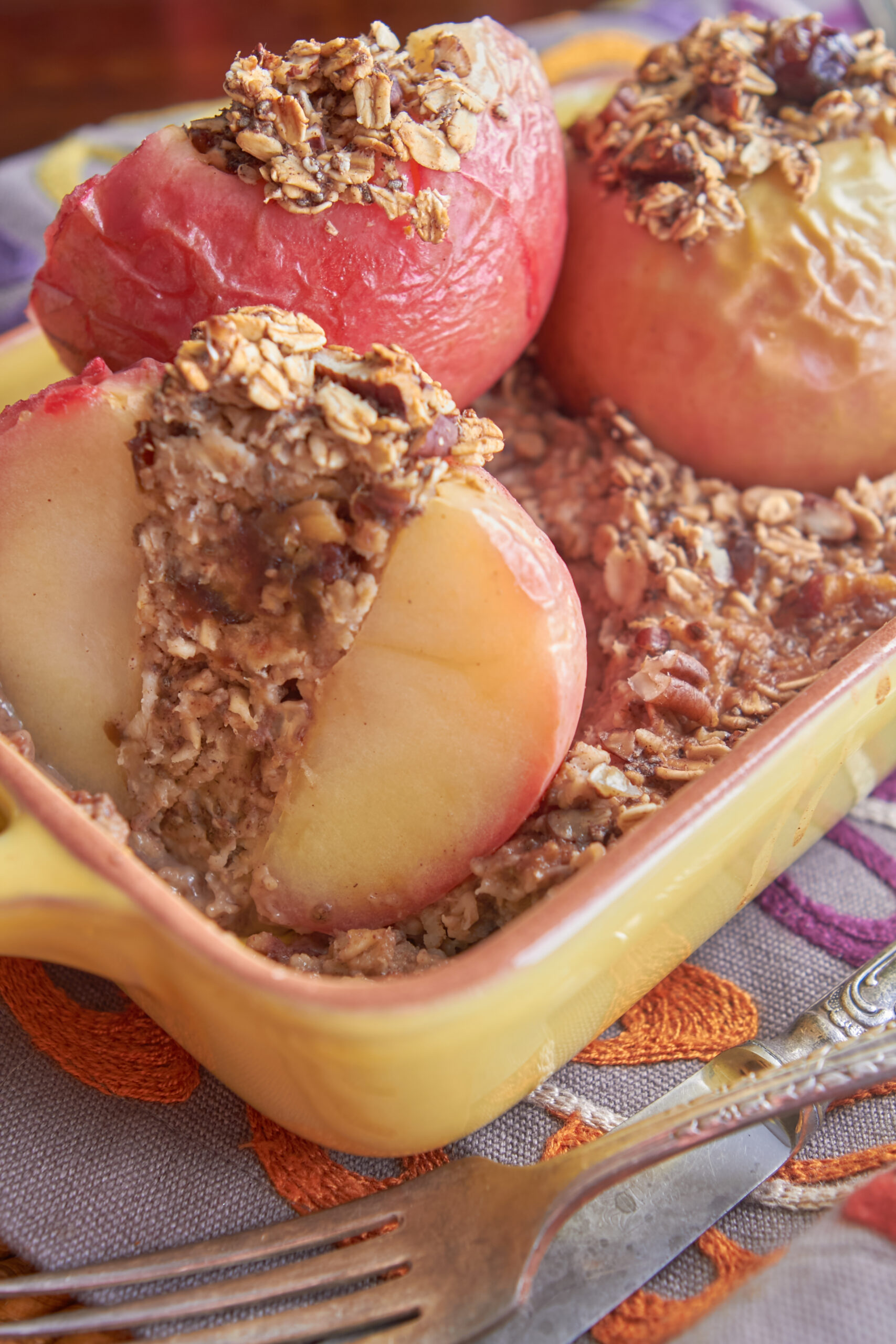 Baked Apples Stuffed with Cinnamon Date Pecan Oatmeal Oh She Glows