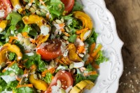 Ultra Creamy Hemp Salad Dressing (nut-free, oil-free) + Delicata Squash Salad hempsaladdressingvegannutfree-0718