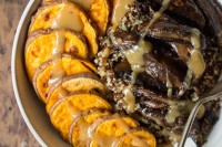Chickpea Miso Gravy Bowl with Sweet and Tangy Portobello Mushrooms