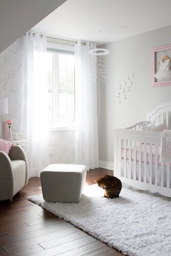 Pink and 2025 gray baby nursery