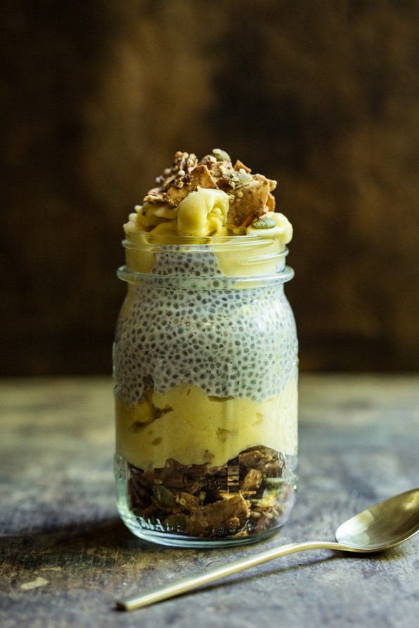 Easy Layered Chia Pudding in a Mason Jar