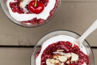 Cherry-Strawberry Chia Seed Fool with Vanilla Bean Coconut Whipped Cream