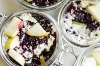 Coconut-Cardamom Vegan Overnight Oat Parfait with Blueberry Chia Seed Jam