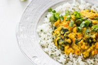 Golden Red Lentil Dal with Cilantro-Speckled Basmati