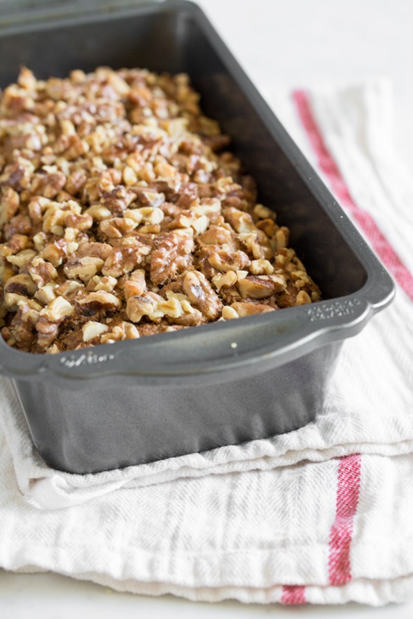 Vegan Banana Bread Topped with Optional Walnuts