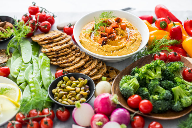 Hummus, Crackers, and Vegetables