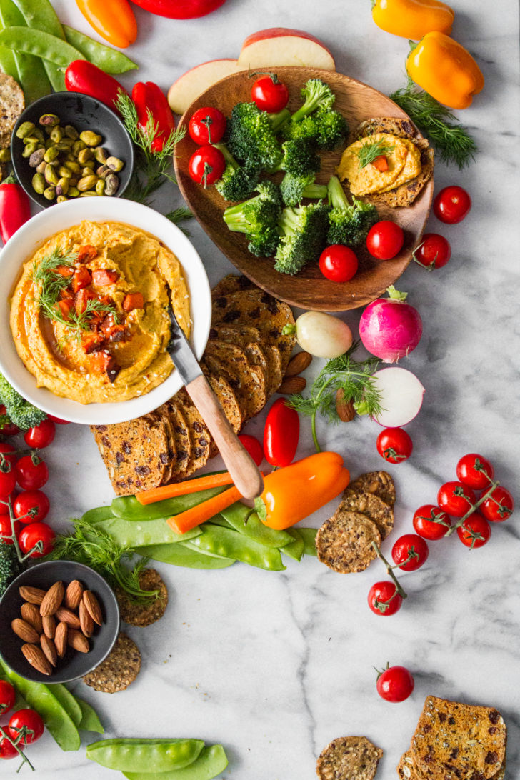 Roasted Carrot and Dill Hummus Spread