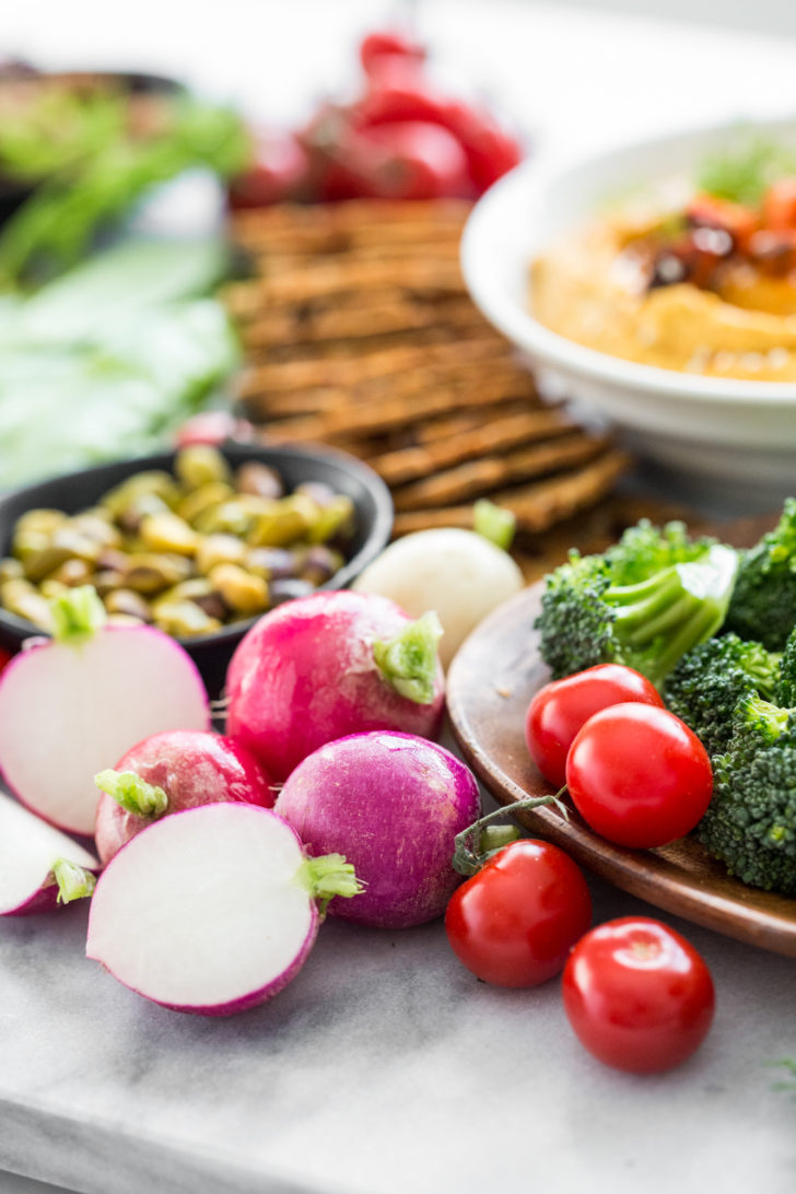 Hummus, Crackers, and Vegetables