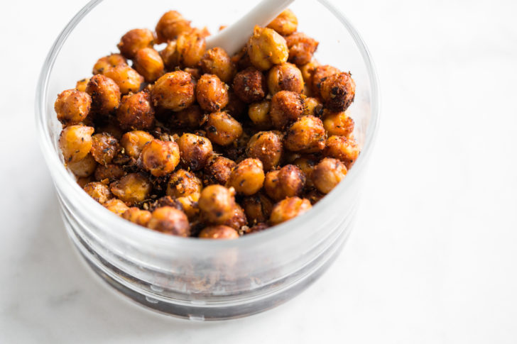 Roasted Chickpeas in glass bowl