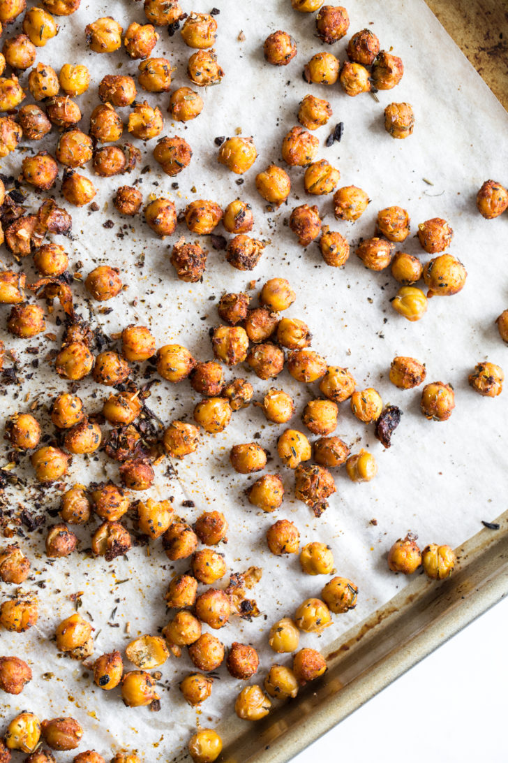 Roasted Chickpeas on sheet pan