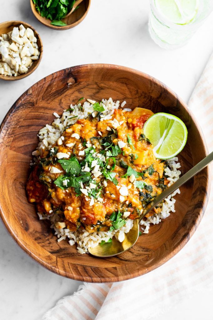 Instant Pot Cauliflower and Butternut Thai Curry